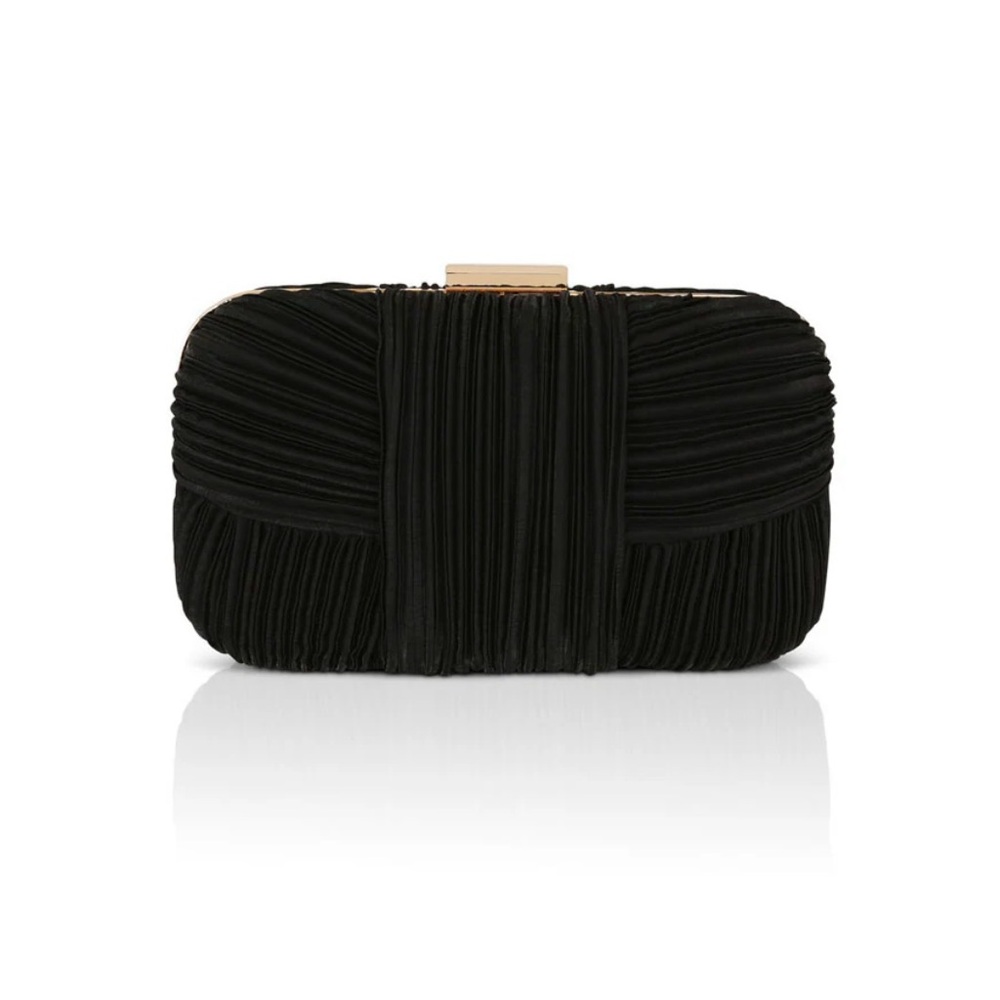 NWT Badgley Mischka Cleo Mini Pleated Sash Minaudiere
